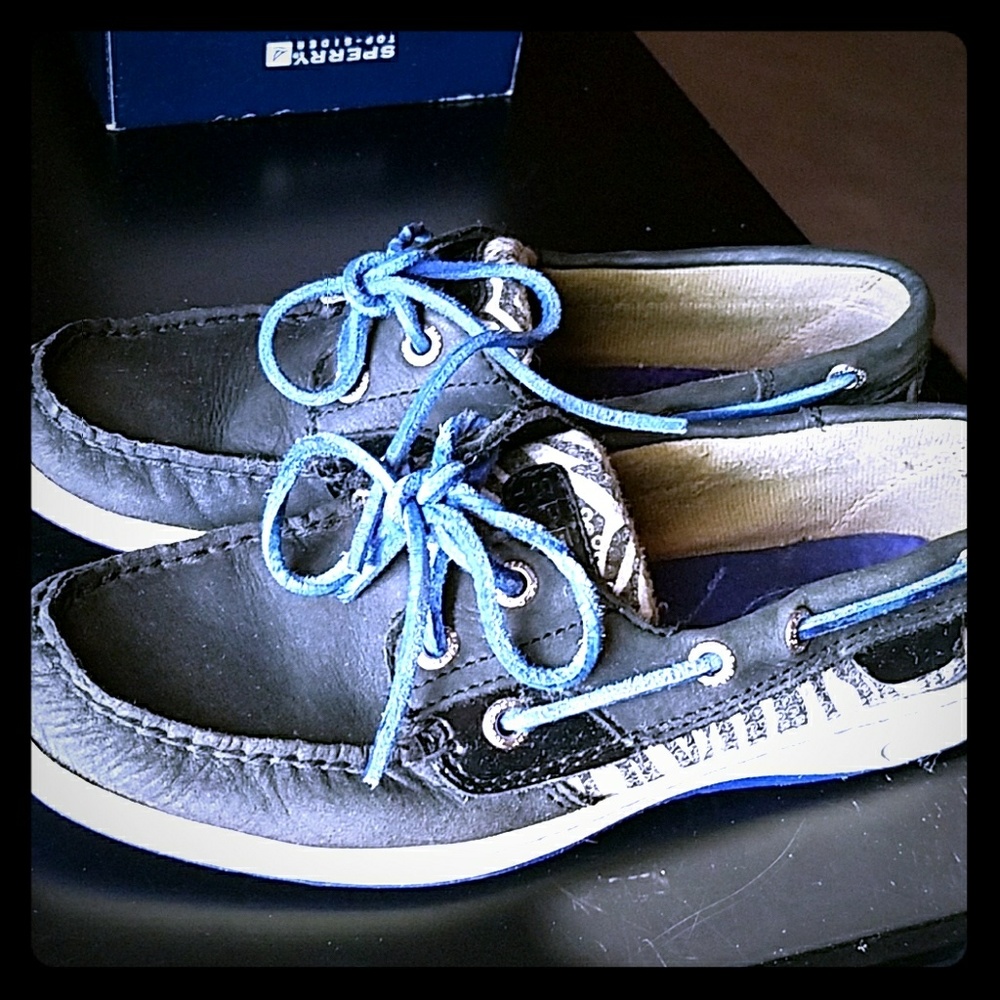 Sperry boat shoes zebra print 6.5 womens